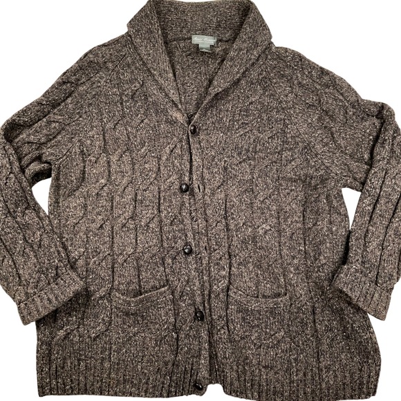 Daniel Cremieux Cardigan Men XLarge  Signature Brown Marled Wool Knit Academia - Picture 1 of 10